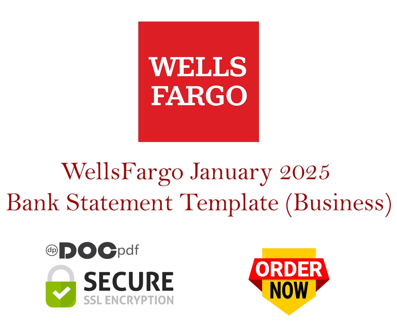 WellsFargo January 2025 Bank Statement Template (Business)