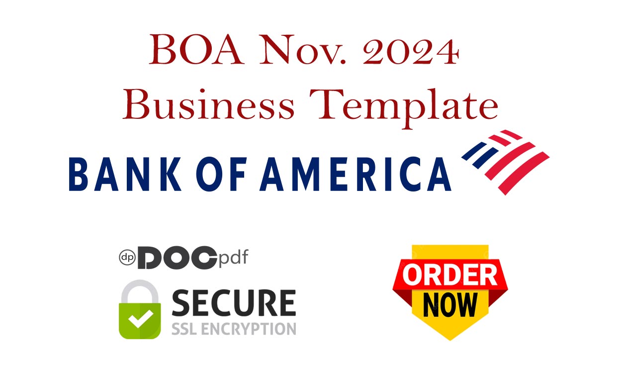 Editable Bank Statement Template November 2024 BOA